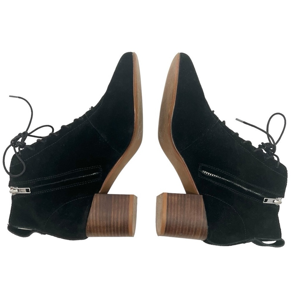 Madewell Emilia Black Suede Lace Up Block Heeled Casual Booties Women’s 8.5 - Picture 9 of 13